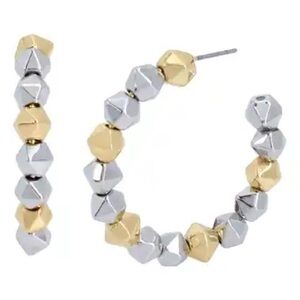 Allsaints Two-Tone Beaded Hoop Earrings
